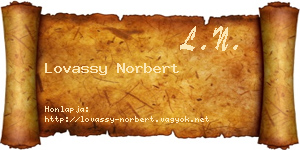 Lovassy Norbert névjegykártya
