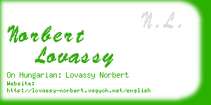 norbert lovassy business card